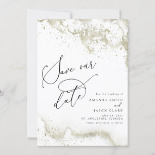 Invitation Faux Gold Parties scintillant Script moderne Enreg