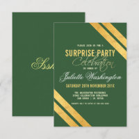 Faux Gold Strip Dark Green Surprise fête d'anniver