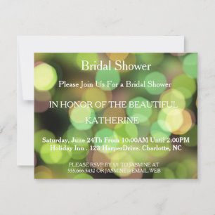 Invitation Faux Green Glittering Fab Confetti Sparkles Points