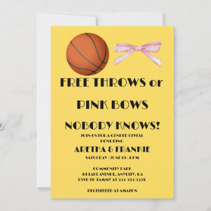 Invitation Faux Lancers ou Nœuds Roses Fête de Révélation du