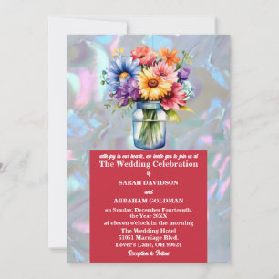 Invitation Faux Mère de Pearl Iridescente Mariage