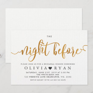 Invitation Faux or la nuit avant l'invitation