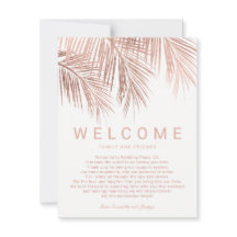 Faux or rose palmier tropical accueil mariage