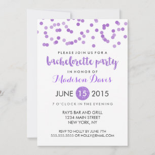 Invitation Faux Purple Parties scintillant Bachelorette