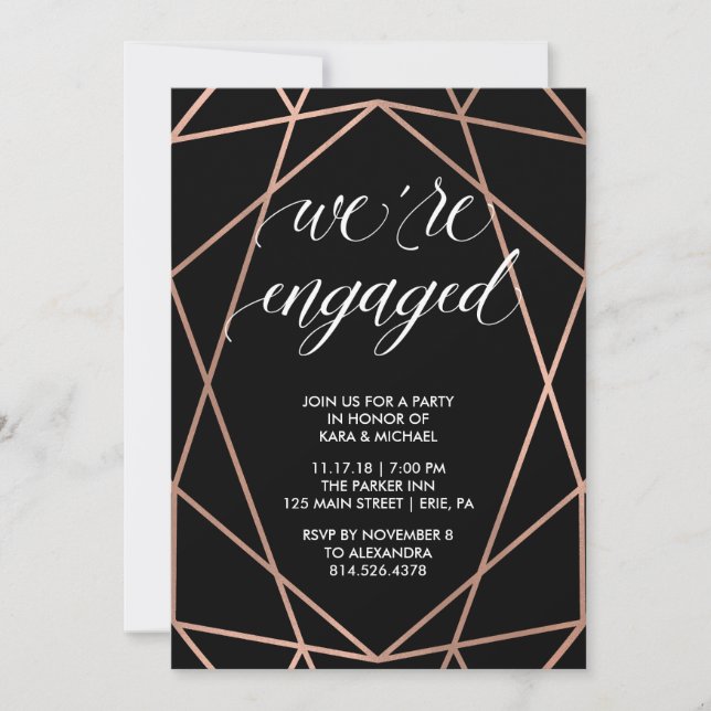 Invitation Faux Rose Gold (Devant)