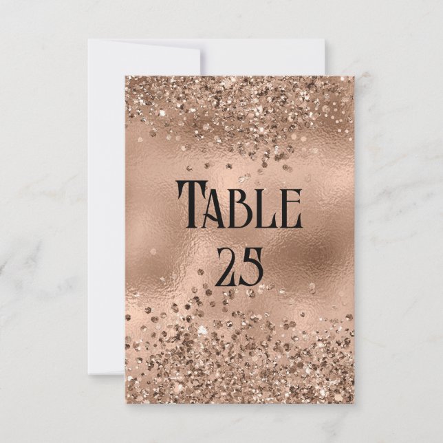 Invitation Faux Rose Gold Parties scintillant & Foil Mariage  (Devant)