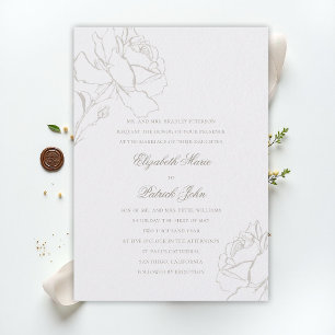 Invitation Faux Roses En Relief Perle Mariage Formel des Pare