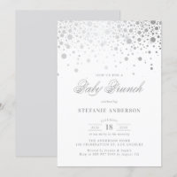 Faux Silver Foil Confetti Dots Baby Brunch