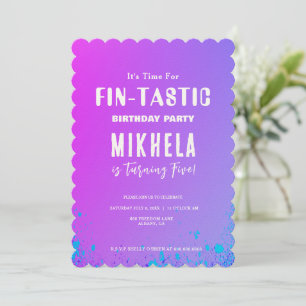 Invitation Faux-sirènes fin-tastic thème Arrière - plan Anniv