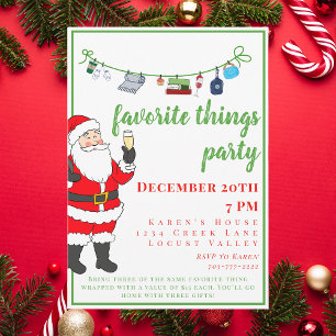 Invitation Favoris Fête avec Père Noël Champagne