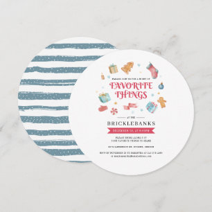 Invitation Favoris Noël Fêtes Aquarelle