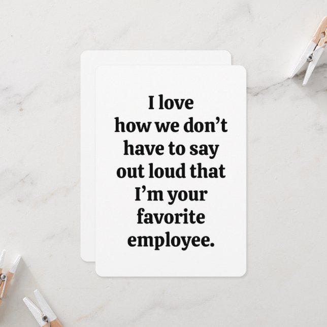 Invitation Favorite Employee Funny Boss Card Work Anniversary (Devant/Arrière en situation)