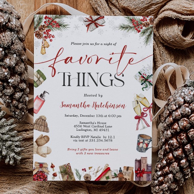 Invitation Favorite Things Gift Exchange Party Invite (Favorite Things Gift Exchange Party Invite
)