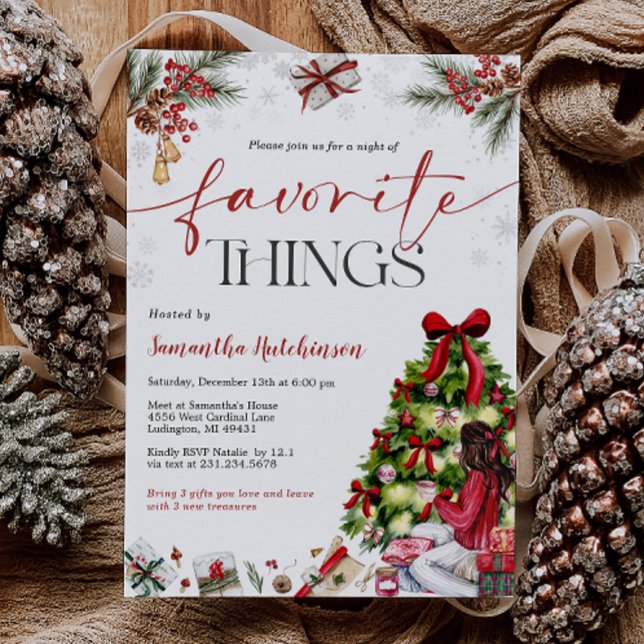Invitation Favorite Things Gift Exchange Party Invite (Favorite Things Gift Exchange Party Invite)