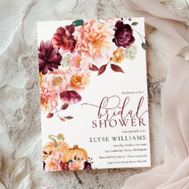 Invitation Faye Burgundy Automne Automne Fête des mariées Flo