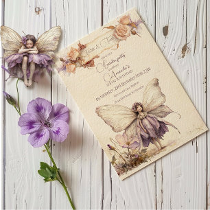 Invitation Fbattage et Twirl Flower fille Anniversaire