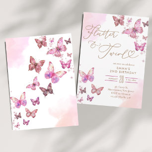 Invitation Fbattement et Parties scintillant Twirl Papillon A