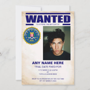 Invitation FBI Anniversaire Recherché