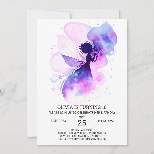 Invitation Fée Boho moderne Anniversaire (Devant)