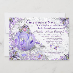 Invitation Fée Conte Il était une fois Fête d'anniversaire