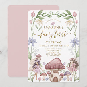 Invitation Fée de la forêt enchantée pour la première fête d'