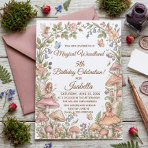 Fée de la Forêt Fantaisiste Aquarelle 5e Anniversa