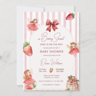 Invitation Fée des fraises Baby Shower Sucré aux Baies