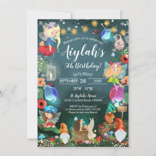 Invitation Fée Enchanted Forêt Fée Gnome