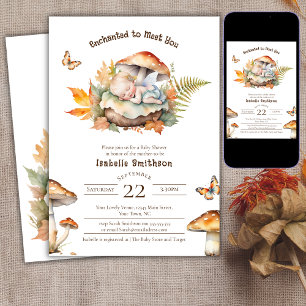 Invitation Fée Enchantée Automne Bois Bébé Shower 
