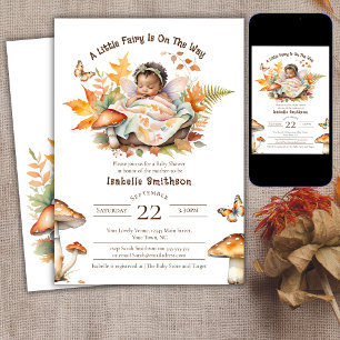 Invitation Fée Enchantée Automne Bois Bébé Shower 