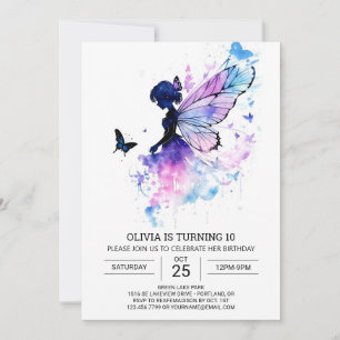 Invitation Fée Enchantée sur mesure fête d'anniversaire