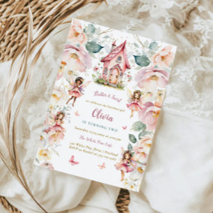 Invitation Fée Fille Anniversaire Whimsical Enchanted Floral