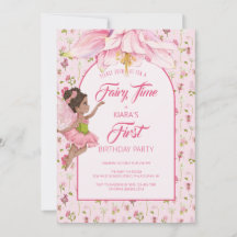 Fée Fleur Aquarelle Fille Anniversaire
