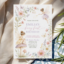 Fée Fleur Sauvage Aquarelle Premier 1er Anniversai