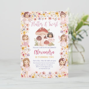 Invitation Fée Floral Magique Jardin Forêt Fille Anniversaire