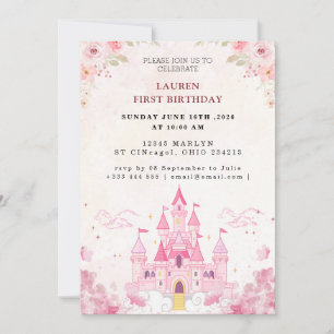 Invitation Fée Florale Rose Anniversaire