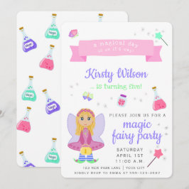 Invitation Fée magique | Fête de l'anniversaire de la fille