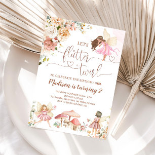 Invitation Fée magique Florale Princesse Anniversaire