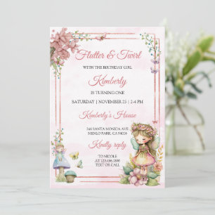 Invitation Fée magique Jardin Floral Pixie Girls Anniversaire