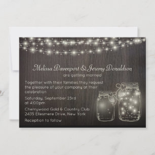 Invitation Fée magique Lights & Mason Jars Mariage Inviter