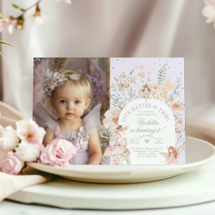 Invitation Fée princesse Flutter et Twirl Tout âge Anniversai