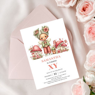 Invitation Fée Radieuse 4e Anniversaire Fleurs de Blush Invit