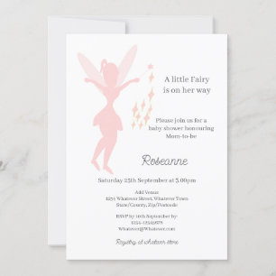 Invitation Fée Rose Bébé Fille Baby Shower