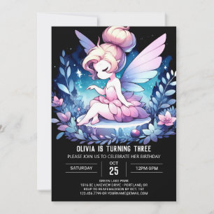 Invitation Fée sur mesure douce Anniversaire