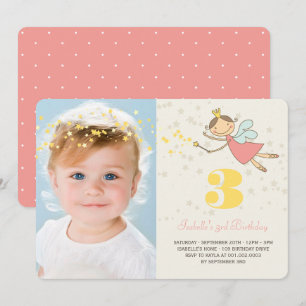 Invitation Fée Whimsical Princesse Fille Fête d'anniversaire 