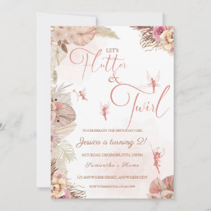 Invitation Fées florales Boho fête d'anniversaire
