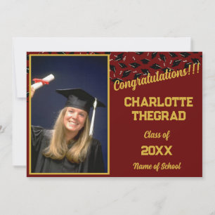 Invitation Félicitations à la fête de graduation Personnalise