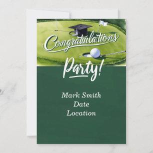 Invitation Félicitations à la Fête de la Graduation Golf sur 