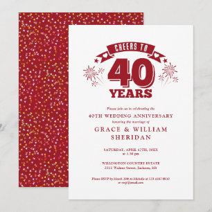 Invitation Félicitations au 40ème anniversaire de Ruby Mariag