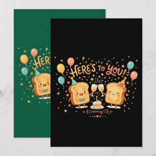 Invitation Félicitations de célébration de toast mignon